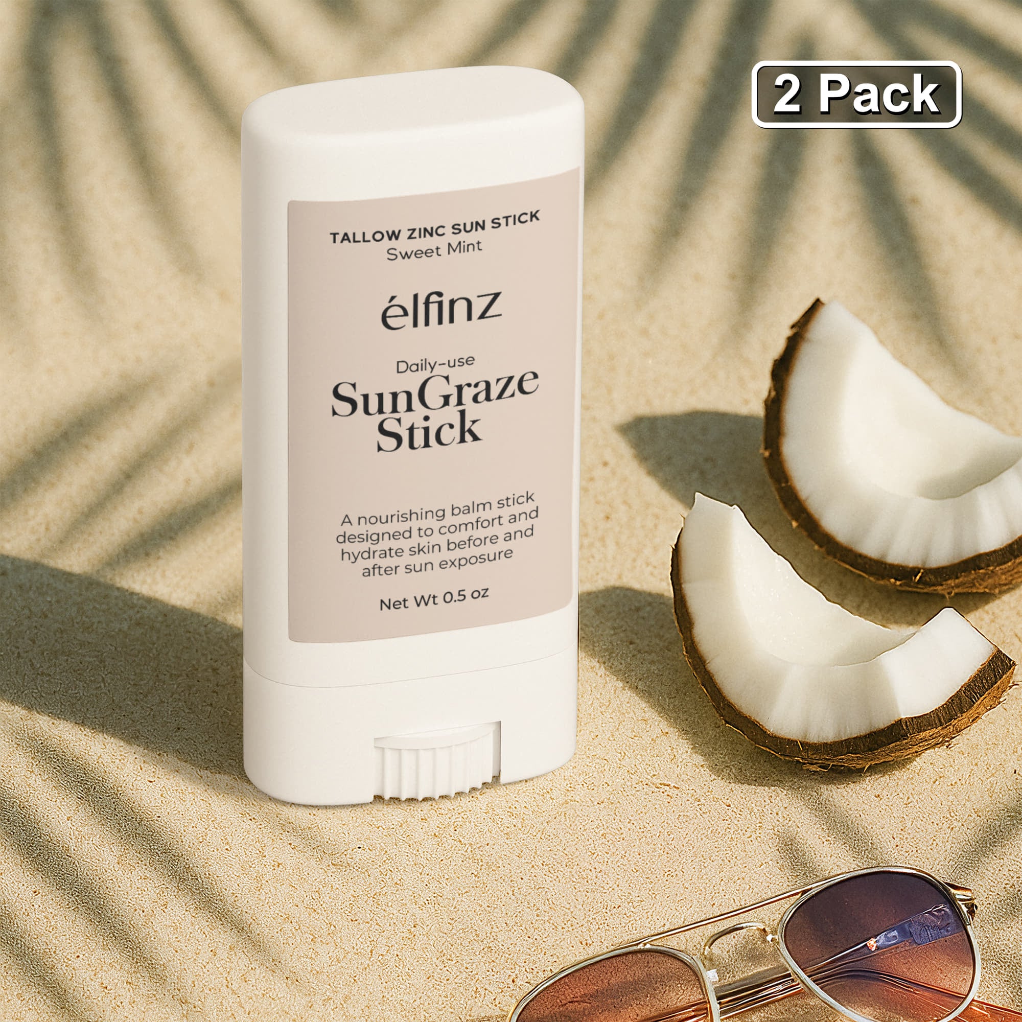 Tallow Zinc Sun Stick Pack of 2