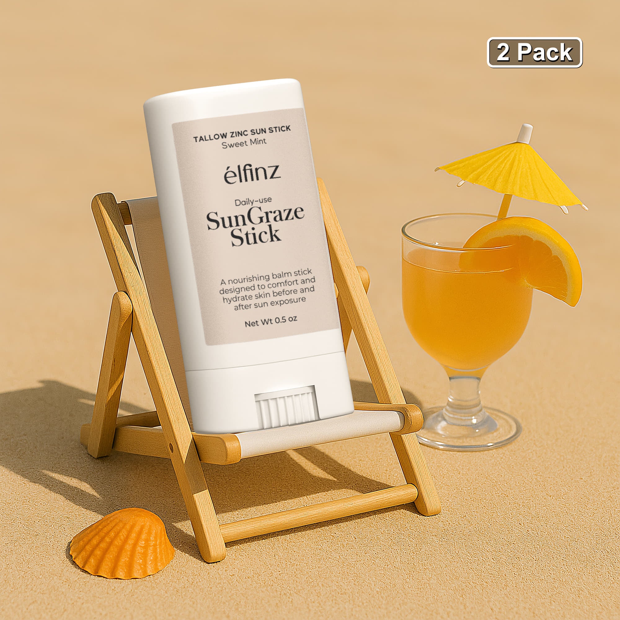 2 Pack Tallow Zinc Sun Stick